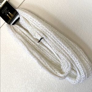 White Infinity scarf w silver sequins